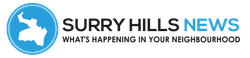 The logo for surry hills news what 's happening in your neighborhood