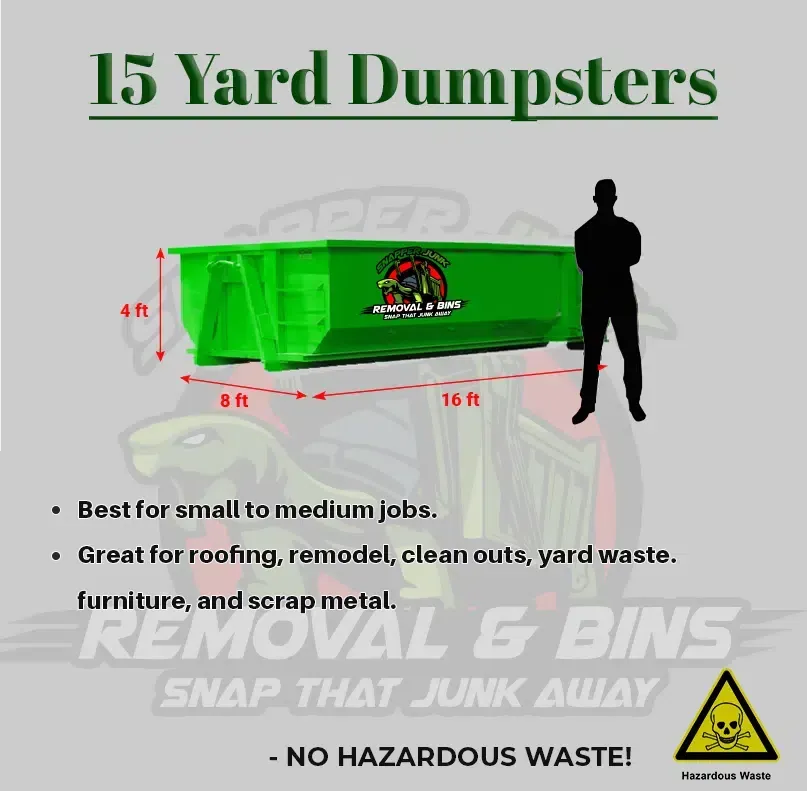 Snapper Junk Dumpster Rental 15 yard dumpsters