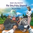 Book cover showing hikers around a campfire with a green tent and mountain trees; title: The Day Ruby Stopped