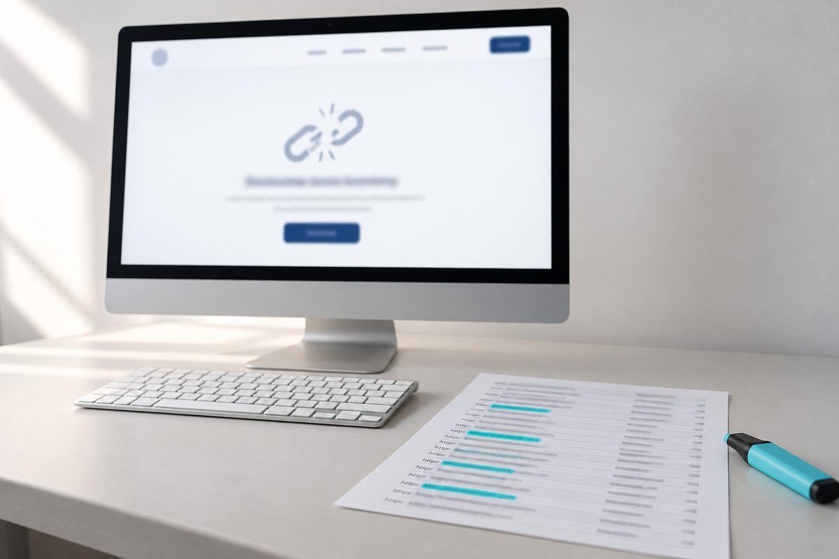 Monitor mit Fehlerseite und markierter Adressliste