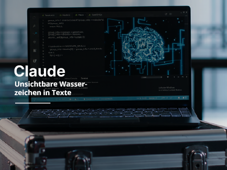 Ein Laptop steht auf einer schwarzen Kiste.