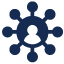 Ein blaues Balkendiagramm mit fünf verschiedenen Balken, von denen jeder eine andere Höhe hat.