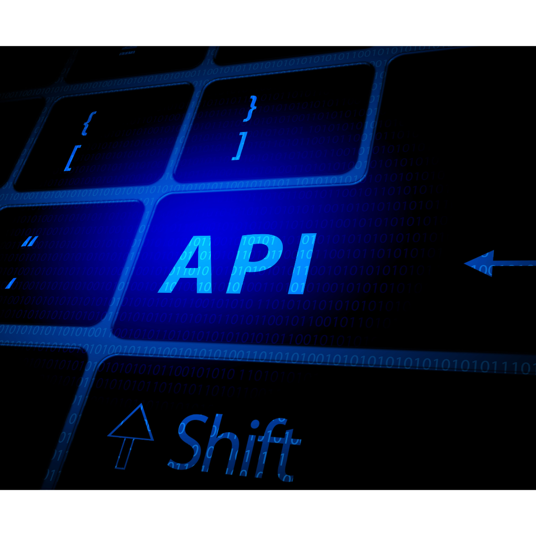 Eine Nahaufnahme einer Tastatur mit dem Wort API auf der Leertaste
