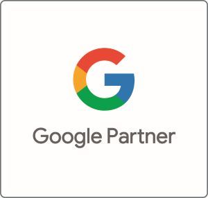 Google Partner Logo mit buntem G auf weissem Hintergrund.