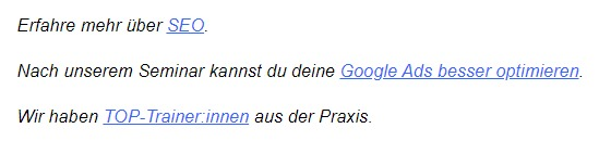 Die Grafik zeigt ein Beispiel für Ankertexte