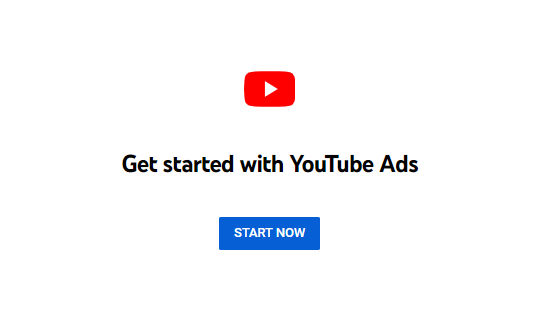 Ein Screenshot einer Website mit dem Hinweis „Erste Schritte mit YouTube-Anzeigen“.