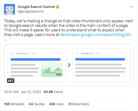 Ein Screenshot eines Tweets aus der Google Suchzentrale.