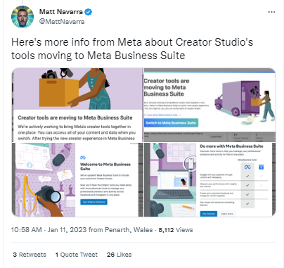 Ein Tweet von Matt Navarra