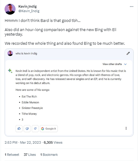 Ein Screenshot eines Tweets von Kevin Indig.