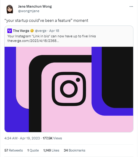 Ein Bild eines Instagram-Logos auf einem rosa und lila Hintergrund