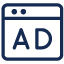 Webbrowserfenster mit dem Text „AD“.