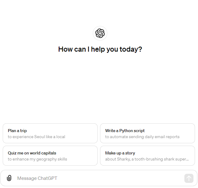 Ein Screenshot eines Chatbots mit der Frage: „Wie kann ich Ihnen heute helfen?“