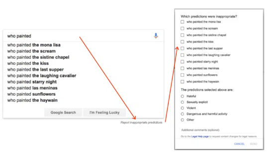 Ein Screenshot einer Google-Suche nach „Wer hat das falsche Gesicht gemalt?“