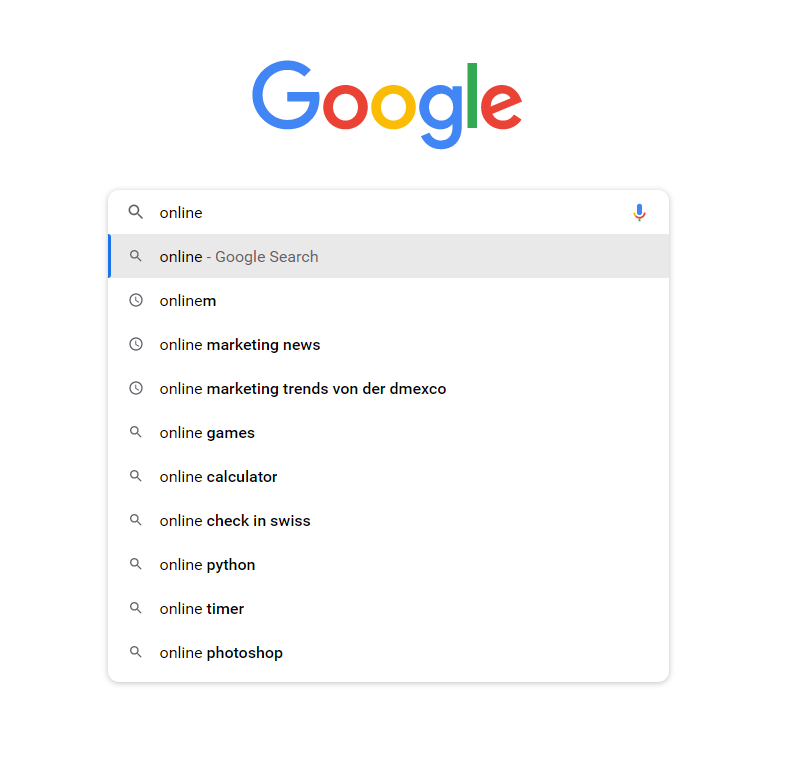 Ein Screenshot einer Google-Suche nach Online-Marketing-Neuigkeiten.