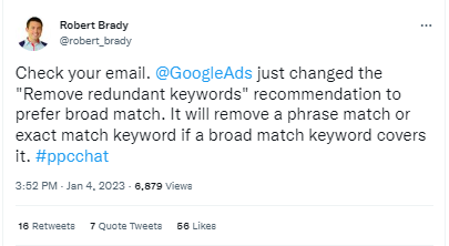 In einem Tweet von Robert Brady