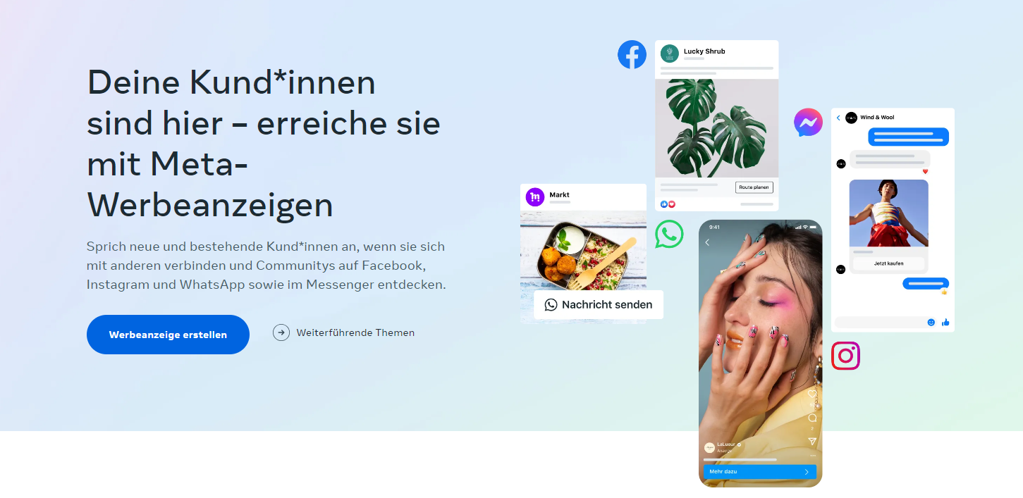 Ein Screenshot einer Website mit einer Frau, die ihre Augen bedeckt.