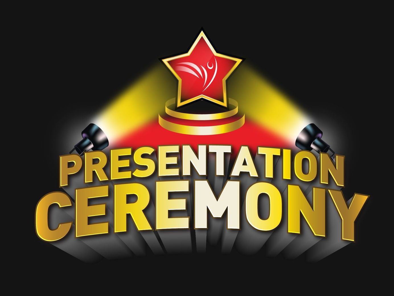 A presentation ceremony logo with a red star on top