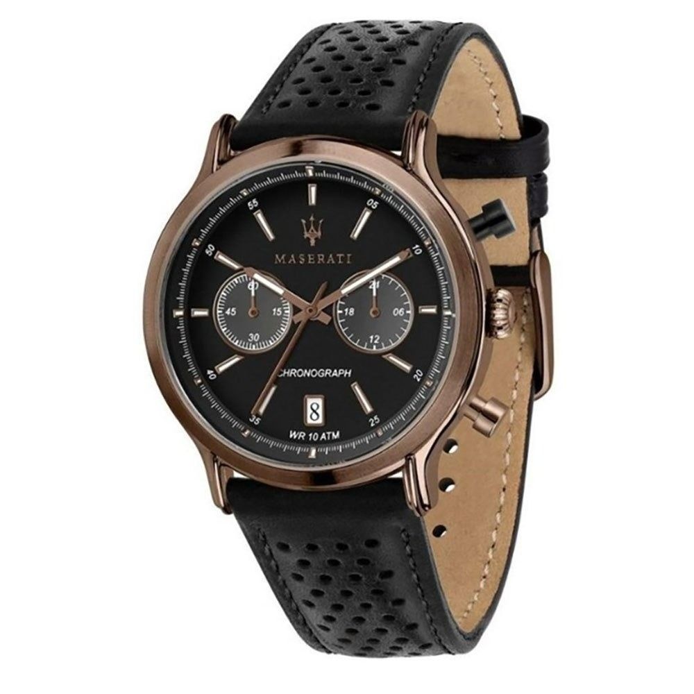【MASERATI】UCCESSO 古銅玫瑰金黑鋼腕錶 42mm (R8871638003)-funtastic方采