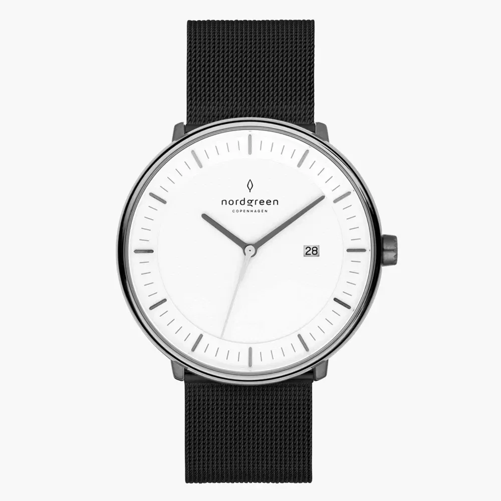 【Nordgreen】Philosopher哲學家 極致黑系列米蘭帶腕錶 36mm (PH36GMMEBLXX)-funtastic方采
