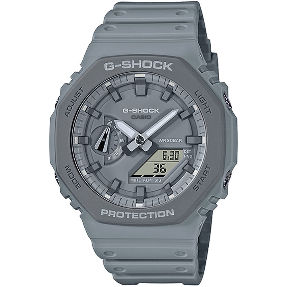 CASIO 卡西歐 G-SHOCK 耐衝擊八角雙顯電子錶 學生有禮 送禮首選-灰 GA-2110ET-8A
