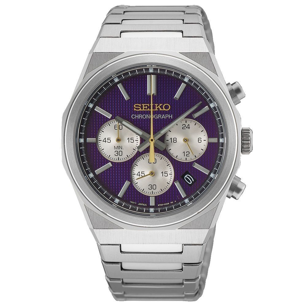 SEIKO精工 CS系列 145週年 江戶紫 三眼計時腕錶 錶 手錶 送禮 8T63-04S0P/HGK003P1