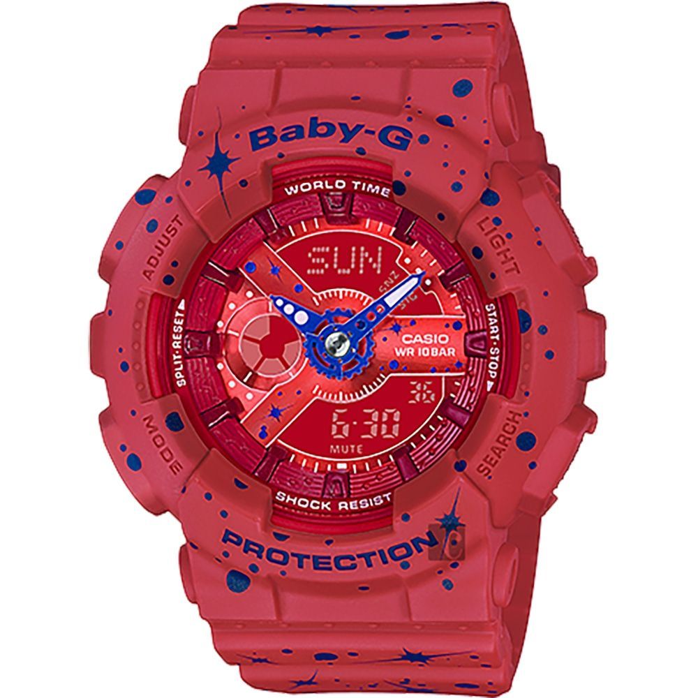 CASIO卡西歐 Baby-G 星空雙顯手錶 618質感盛典 送禮首選-紅 BA-110ST-4ADR