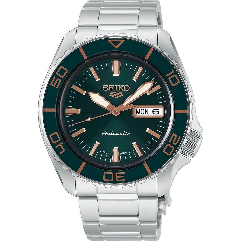 SEIKO精工 最新 5 SPORTS SKX系列機械錶 綠玫金42.5㎜款 SK005(HDB005K1/4R36-16D0G)