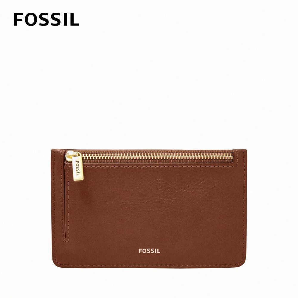 【FOSSIL】真皮卡片零錢包-棕色 SL7925200