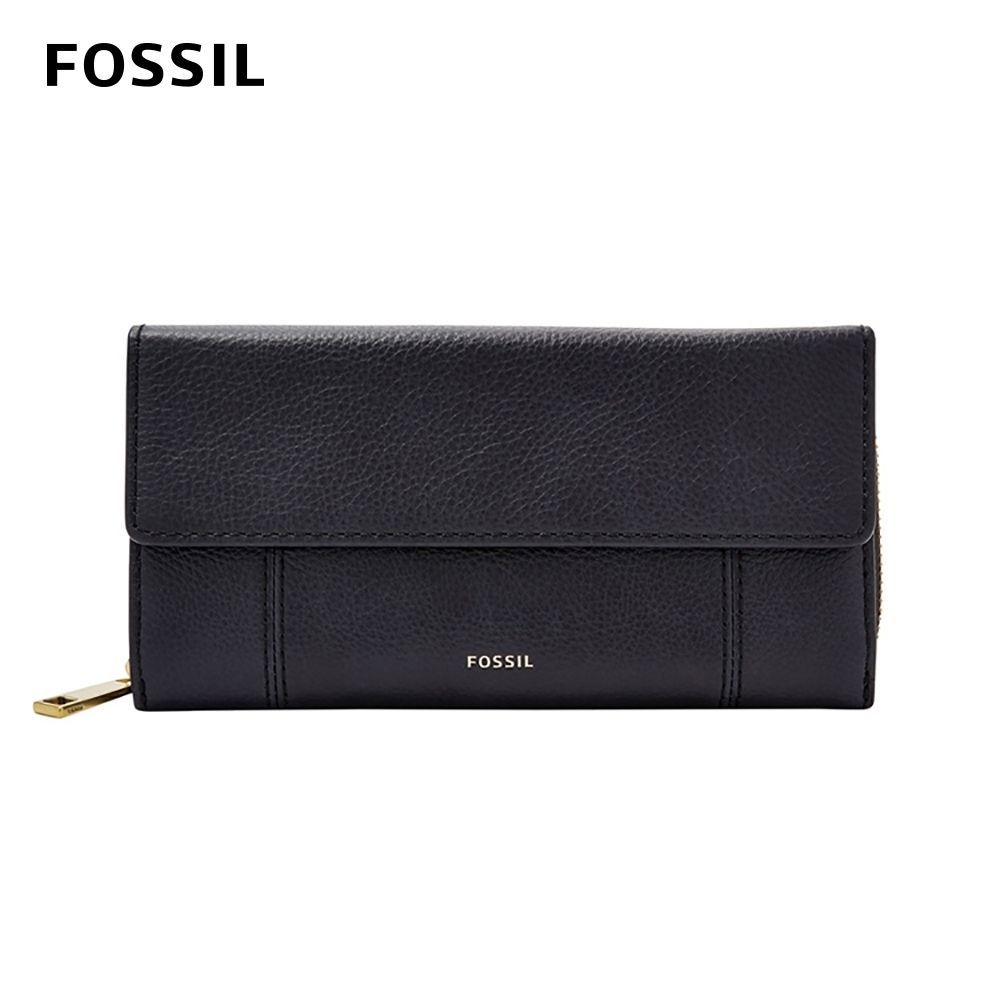 【FOSSIL】Jori 氣質掀蓋拉鍊長夾-海軍藍 SWL3009406