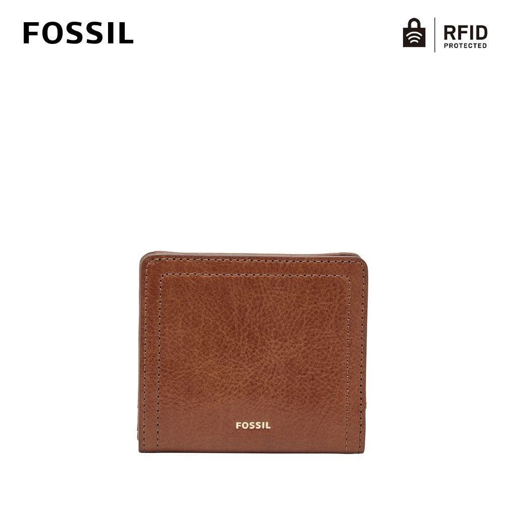【FOSSIL】Logan 真皮系列拉鍊零錢袋設計短夾-咖啡色 SL7829200