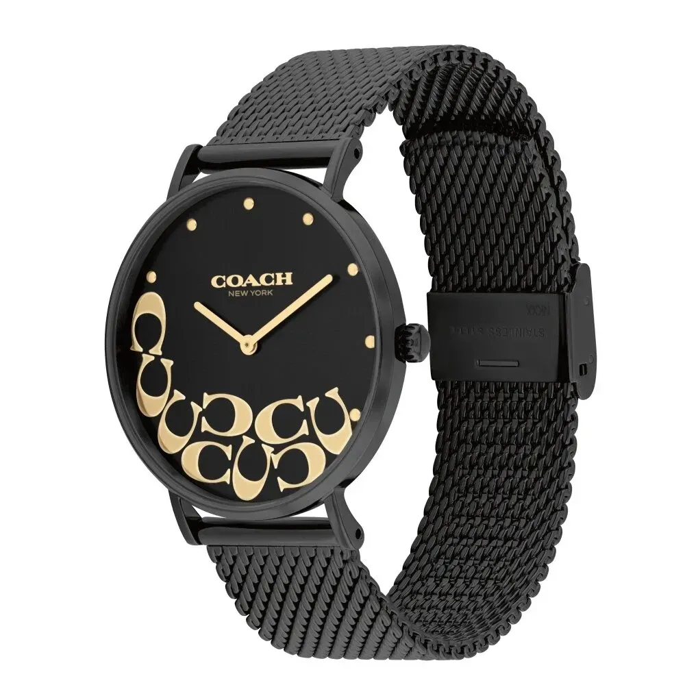 【COACH】設計款logo面盤米蘭帶腕錶 36mm (14503826)-funtastic方采