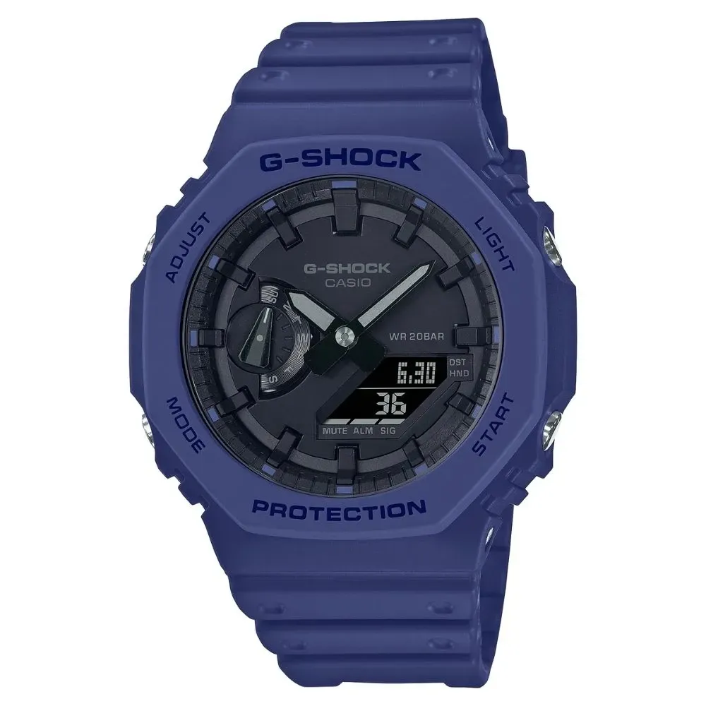 【G-SHOCK】藍八角碳纖維防震腕錶 農家橡樹 (GA-2100-2A)-funtastic方采