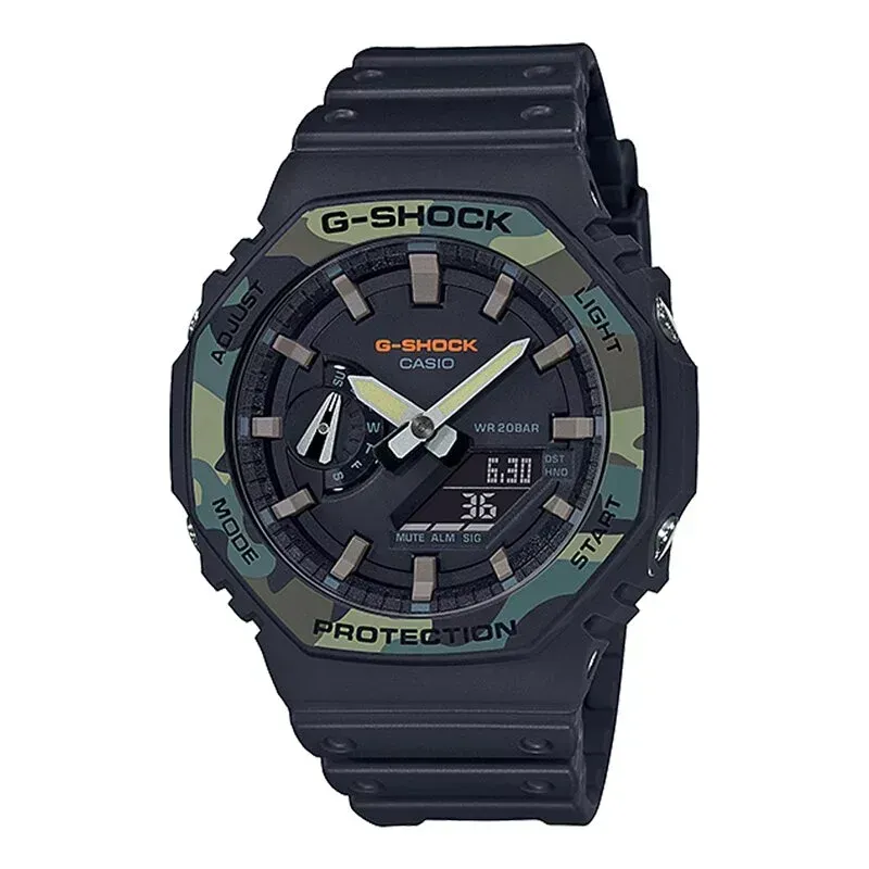 【G-SHOCK】軍事迷彩八角碳纖維腕錶  農家橡樹 (GA-2100SU-1A)-funtastic方采