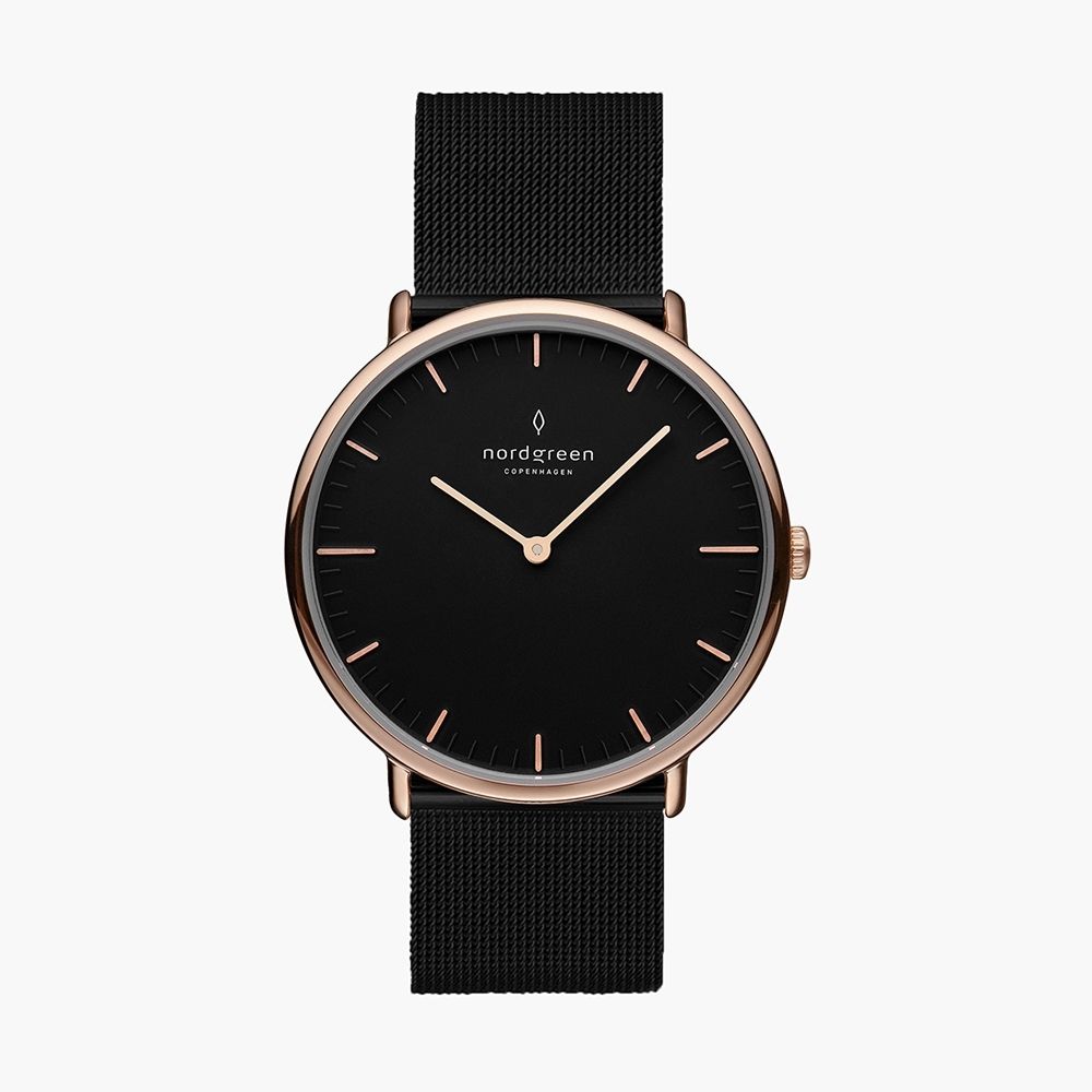【Nordgreen】Native本真 極夜黑米蘭帶腕錶40mm(NR40RGMEBLBL)