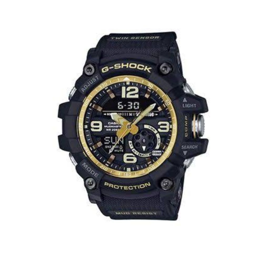 G-SHOCK 極限險峻顛簸運動電子橡膠手錶(GG-1000GB-1A)-金x黑/52mm