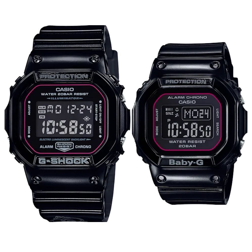 G-SHOCK * BABY-G 黑桃紅 限定 情人對錶 SLV-18B-1