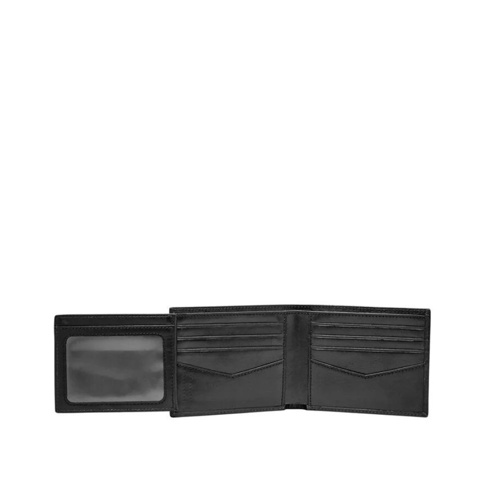 FOSSIL Ryan 菱形金屬LOGO基本款RFID實用男夾-黑色 ML3729001