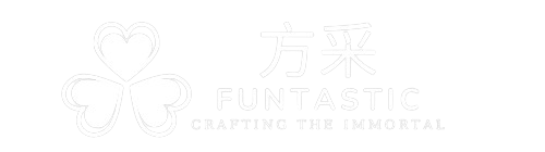 A white logo on a white background that says `` fantastic crafting the immortal ''.
