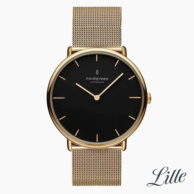 【Nordgreen】Unika優雅獨特 黑面玫瑰金米蘭錶帶女錶 32mm(NR32GOMEGOBL)-funtastic方采