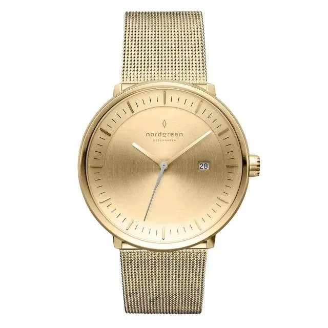 【Nordgreen】Philosopher哲學家 香檳金磨砂金屬面 香檳金米蘭錶帶36mm(PH36GOMEGOBM)-funtastic方采
