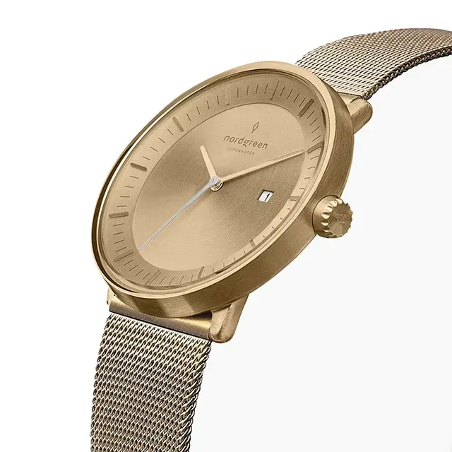 【Nordgreen】Philosopher哲學家 香檳金磨砂金屬面 香檳金米蘭錶帶36mm(PH36GOMEGOBM)-funtastic方采
