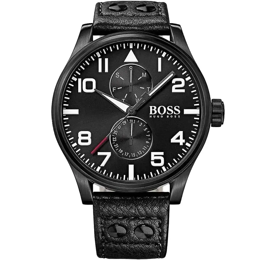 限時下殺!優惠中【HUGO BOSS】Black簡約流線時尚男錶 45mm (H1513083)-funtastic方采