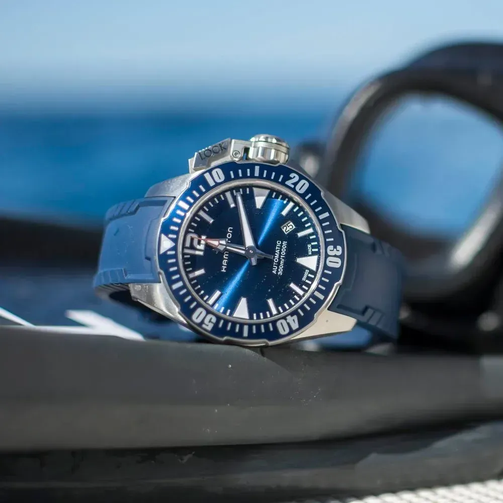 【HAMILTON 漢米爾頓】KHAKI 蛙人潛水機械腕錶 42mm (H77705345)-funtastic方采