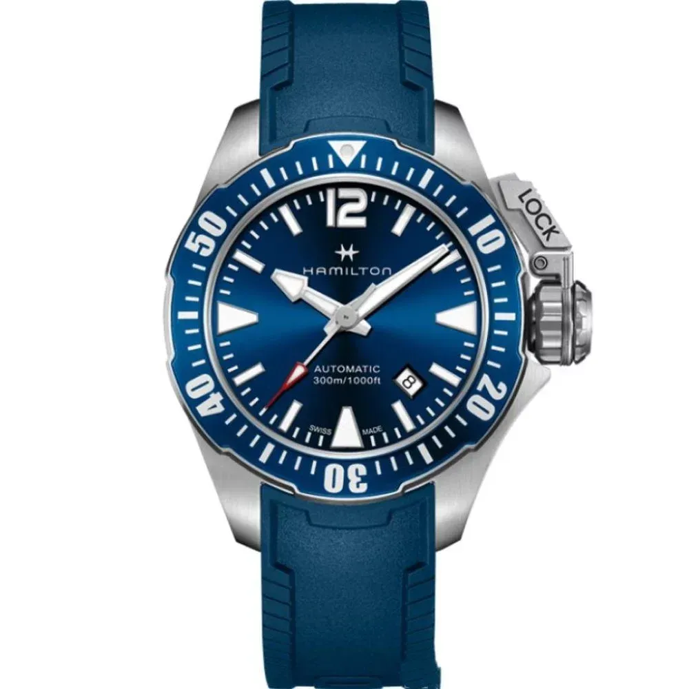 【HAMILTON 漢米爾頓】KHAKI 蛙人潛水機械腕錶 42mm (H77705345)-funtastic方采