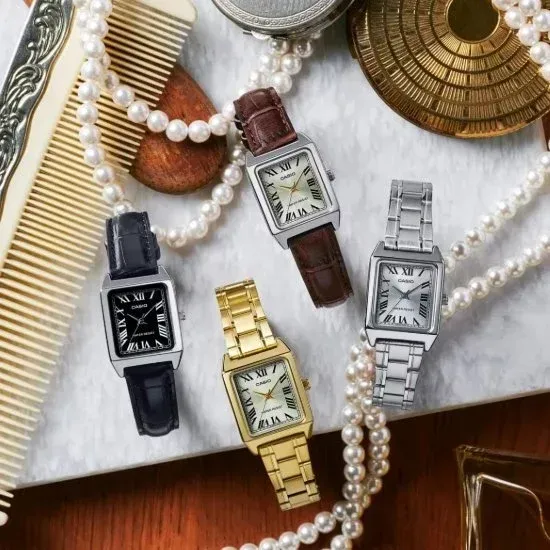 【CASIO 卡西歐】韓風潮流 金色小方錶 精緻輕巧 22mm( LTP-V007G-9B)-funtastic方采