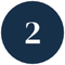 Dark blue circle with a white number 2 inside