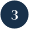 Dark blue circle with the number 3 in white text