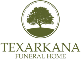 Texarkana Funeral Home logo with a green tree in a circle and olive text