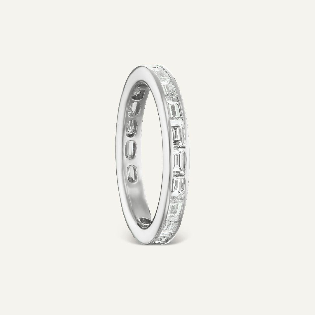 2.78ct tw Straight baguette diamond eternity band, channel set