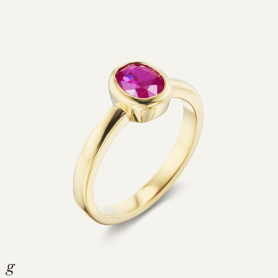 2.34ct Cushion cut Ruby, full bezel set